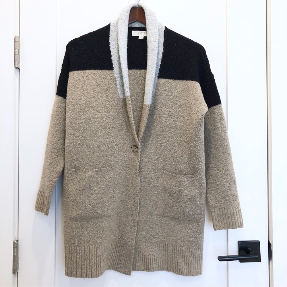 Loft Italian Yarn Perfect Neutral Long Cardigan XS